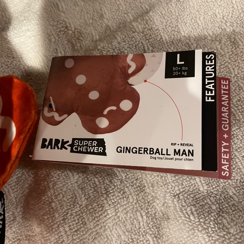 Bark Box Super Chewer Gingerball Man New With Tags